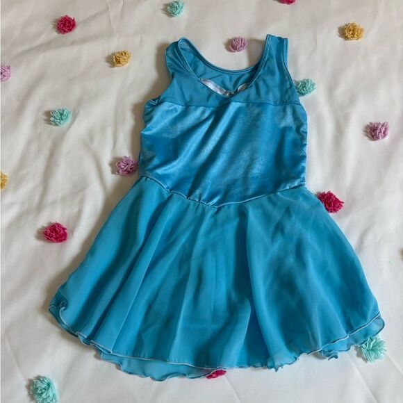 Blue Snowflake Dance Leotard with Skirt - Picture 2 of 2